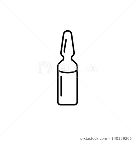 A minimalist line art icon of a professional medical glass ampoule container. Perfect for highly concentrated skin serums, boosters, and clinic formulas. A minimalist line art icon of a professional medical glass ampoule container. Perfect for highly concentrated skin serums, boosters, and clinic formulas. 140339265