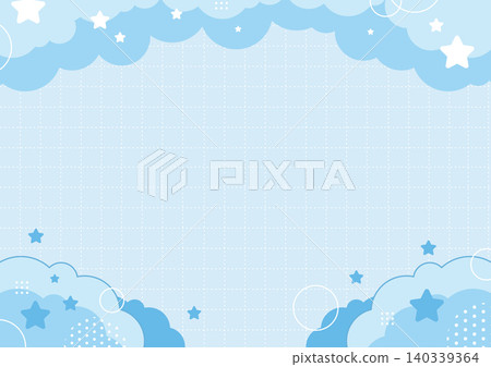 一款流行風格的藍色背景素材,上面有星星和雲朵圖案,並留有文字空間。 一款流行風格的藍色背景素材,上面有星星和雲朵圖案,並留有文字空間。 140339364