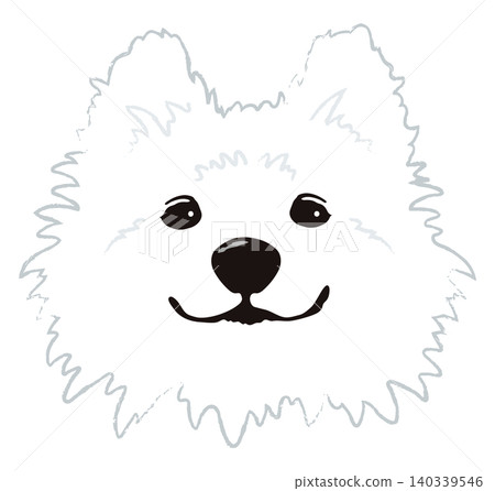 薩摩耶犬微笑插圖 薩摩耶犬微笑插圖 140339546