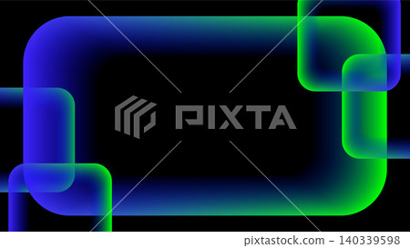 Neon glass frame background, blue and green, landscape orientation, 16:9 aspect ratio. Neon glass frame background, blue and green, landscape orientation, 16:9 aspect ratio. 140339598