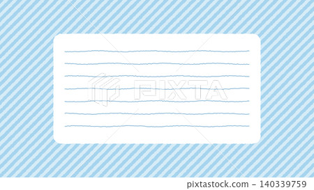 Hand-drawn style stationery frame with diagonal stripes (light blue) 140339759