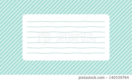 Hand-drawn style stationery frame with diagonal stripes (turquoise) 140339764