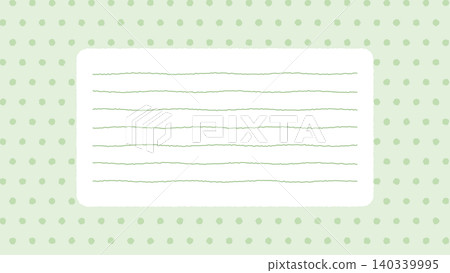 Hand-drawn style stationery frame - polka dot (green) 140339995