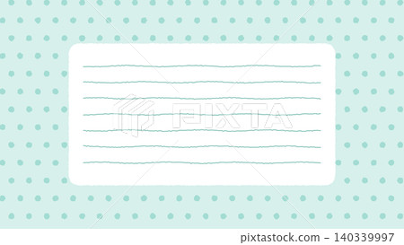 Hand-drawn style stationery frame - Polka dot (turquoise) 140339997
