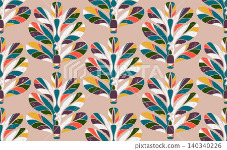 seamless pattern with branches and leaves seamless pattern with branches and leaves 140340226
