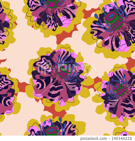 seamless pattern with colorful flowers seamless pattern with colorful flowers 140340228