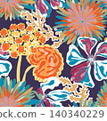 seamless floral pattern with daisy flowers 140340229