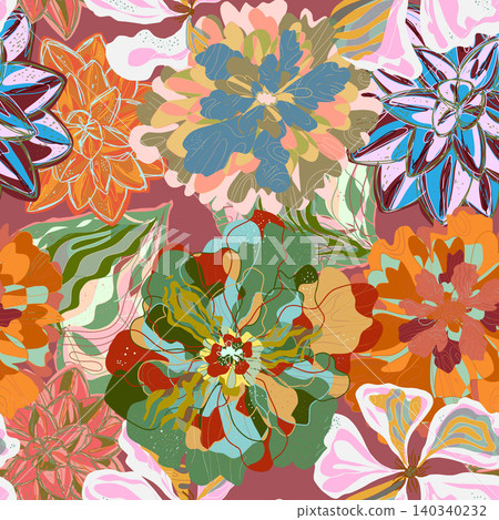 seamless pattern with flowers seamless pattern with flowers 140340232