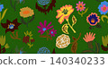 seamless pattern with hand drawn flowers 140340233