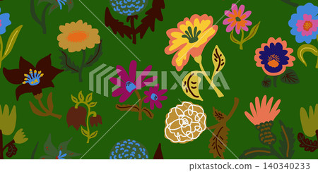 seamless pattern with hand drawn flowers seamless pattern with hand drawn flowers 140340233