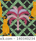 tropical seamless pattern with jungle plants 140340234