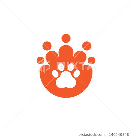 Paw footprint logo icon Paw footprint logo icon 140340848