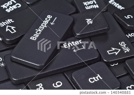 Heap of keyboard buttons close up Heap of keyboard buttons close up 140340881