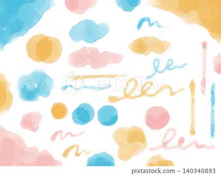 Summer-colored watercolor set: Nuanced abstract illustration background Summer-colored watercolor set: Nuanced abstract illustration background 140340893