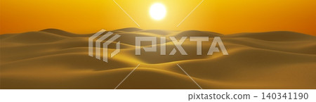 Realistic desert dunes with yellow sand waves Realistic desert dunes with yellow sand waves 140341190