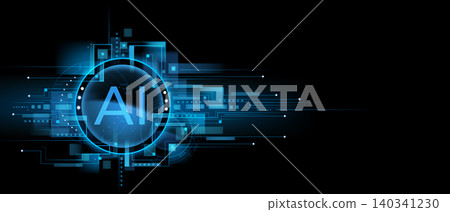 Ai technology background with neon tech frame Ai technology background with neon tech frame 140341230