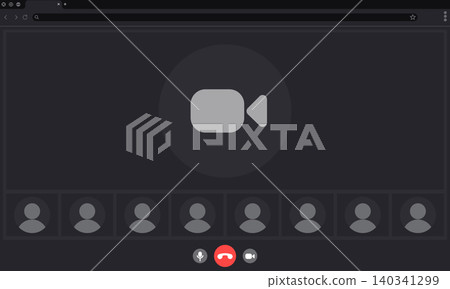 Videocall interface mockup, laptop computer screen Videocall interface mockup, laptop computer screen 140341299