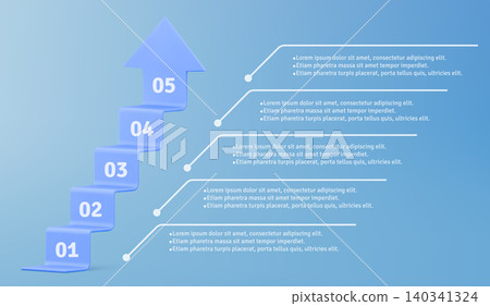 3d infographic steps stair with arrow, 5 levels 3d infographic steps stair with arrow, 5 levels 140341324