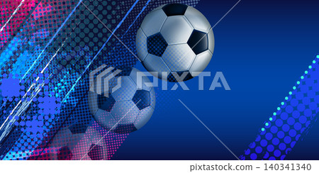 Soccer poster with ball on halftone pattern 140341340