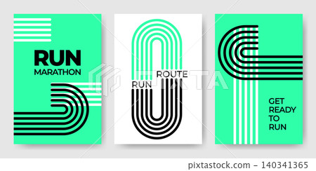 Sport poster template with run track lanes 140341365