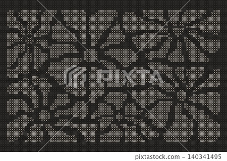 Geometric cross stitch floral abstract pattern 140341495