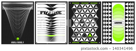 Abstract geometric brutalist y2k posters Abstract geometric brutalist y2k posters 140341496