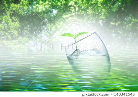 Image of young leaves and the Earth's environmental protection Image of young leaves and the Earth's environmental protection 140341546