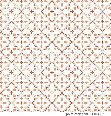Seamless Terracotta Mediterranean Tile Pattern Seamless Terracotta Mediterranean Tile Pattern 140341590