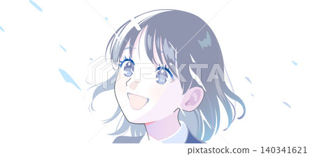 一位面帶希望微笑的女性插圖 一位面帶希望微笑的女性插圖 140341621