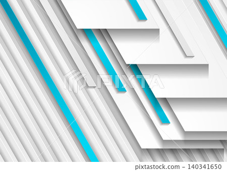 Grey and blue paper stripes geometric minimal abstract background 140341650