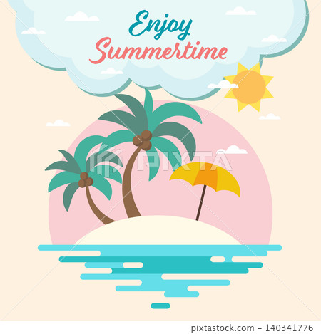 Summertime beach flat design. Summertime beach flat design. 140341776