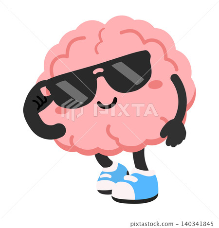 Cool Brain Character Wearing Sunglasses 140341845