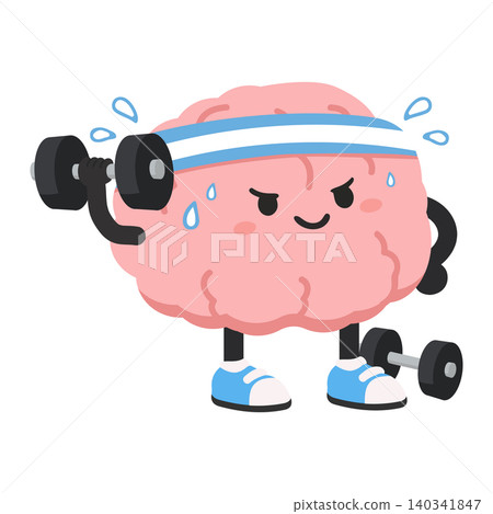 Cute Brain Character Strength Training With Weights Cute Brain Character Strength Training With Weights 140341847