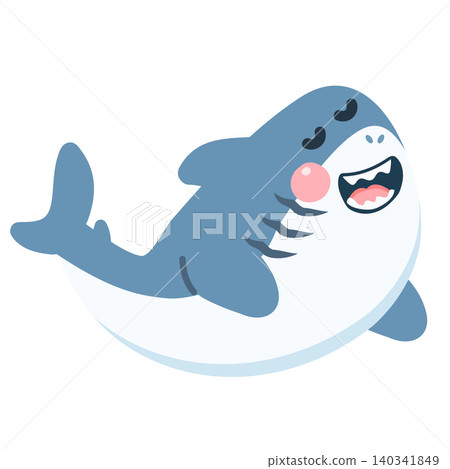Friendly Cartoon Shark Vector Illustration Friendly Cartoon Shark Vector Illustration 140341849
