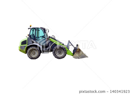Tractor grader bulldozer for construction on white Tractor grader bulldozer for construction on white 140341923