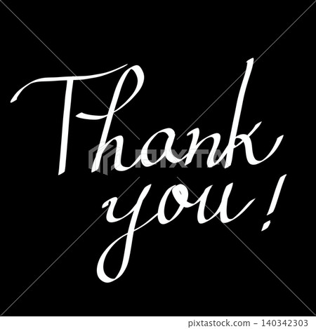 Calligraphy-style handwritten letters: Thank you Calligraphy-style handwritten letters: Thank you 140342303