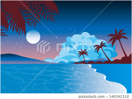 Beach scenery with a view of the night sky Beach scenery with a view of the night sky 140342318