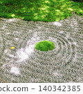 A temple in Kamakura, with its green moss and sand patterns in the garden. 140342385