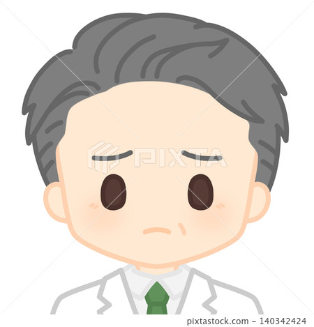 Troubled man in white coat Troubled man in white coat 140342424