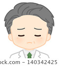 Troubled man in white coat 140342425