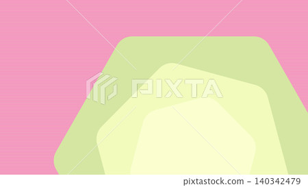 Abstract background with layered pastel green hexagon shapes over a pink background with subtle horizontal lines for creative design. Abstract background with layered pastel green hexagon shapes over a pink background with subtle horizontal lines for creative design. 140342479