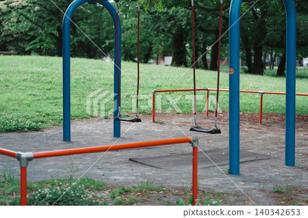 swing set in the park swing set in the park 140342653