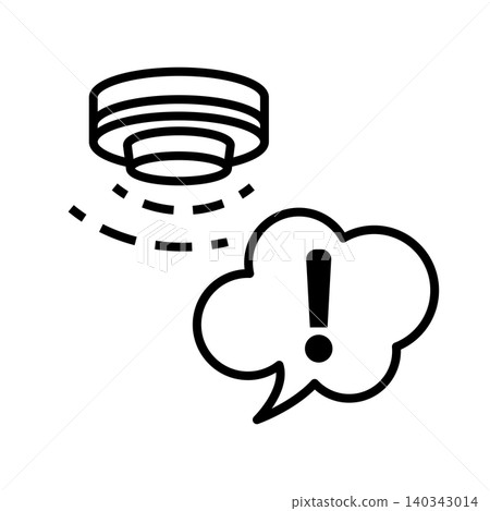 Gas leak alarm vector icon Gas leak alarm vector icon 140343014