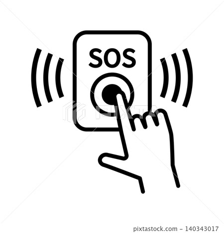 Emergency alarm, emergency button, vector icon Emergency alarm, emergency button, vector icon 140343017