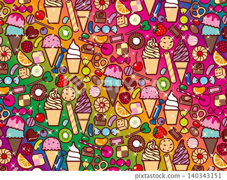 Ice cream, sweets collection, pattern B, 22 rainbow polarity 140343151