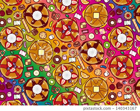 Pancakes, sweets collection, pattern B, 22 rainbow pole Pancakes, sweets collection, pattern B, 22 rainbow pole 140343167