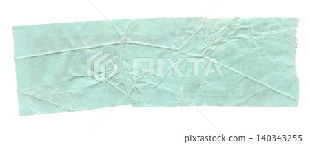 Mint crumpled paper strip isolated on white 140343255