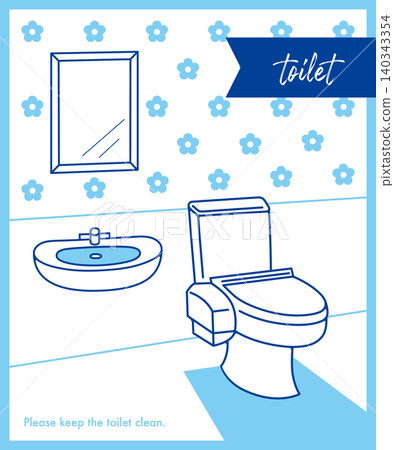 Bright and clean toilet space Bright and clean toilet space 140343354