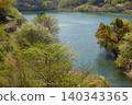 Matsukawa Lake, Okuno Dam, the season of cherry blossoms and fresh greenery, a water source for Ito City 140343365
