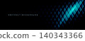Dark abstract background with glowing blue diamond shapes and diagonal geometric pattern on a black background. 140343366